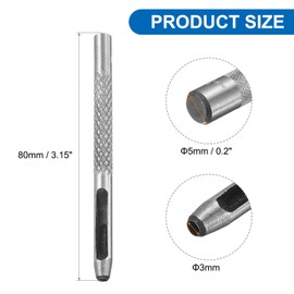HARFINGTON Leather Round Hole Punch, 3mm Hollow Hole Puncher Cutter Carbon Steel Circle Hole Punching Cutting Tool for Belt/DIY Leather Craft