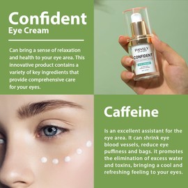 Confident Eye Cream with Caffeine, Vitamin E and Natural Oils, Dark Circle and Puffiness Reducer