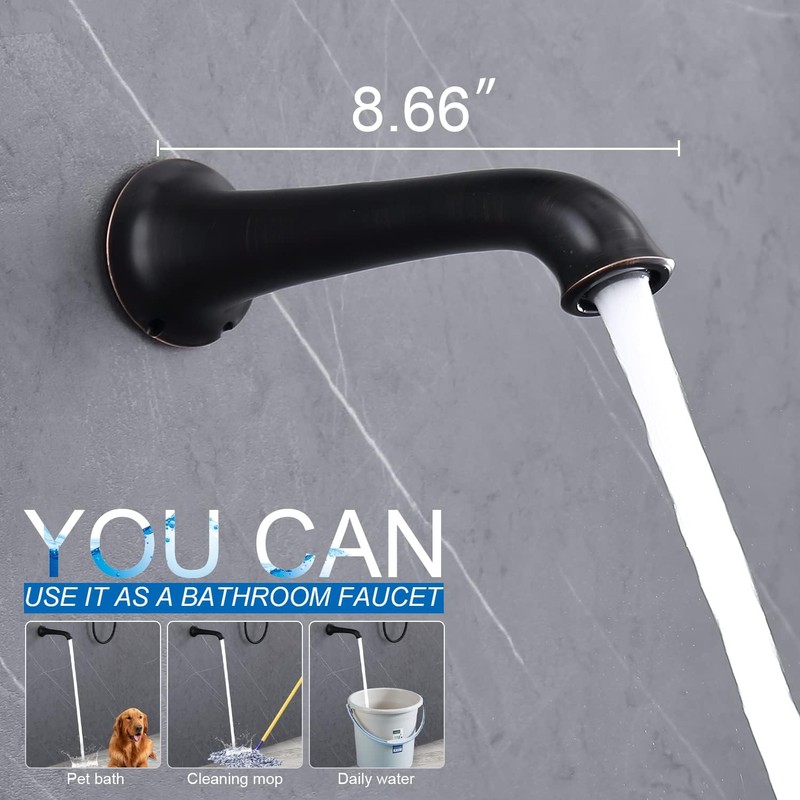 Enga Non Diverter Bathtub Spout, 8inch Extra Long Tub Spout
