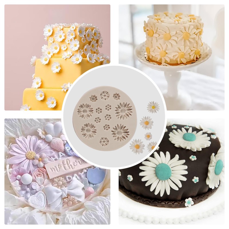GisWell Blumen Kuchen Fondant Formen, Blumen Silikonform, Fondant Silikon Formen,
