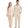 SWOMOG Couples Silk Satin Pajamas Sets Women & Men Long