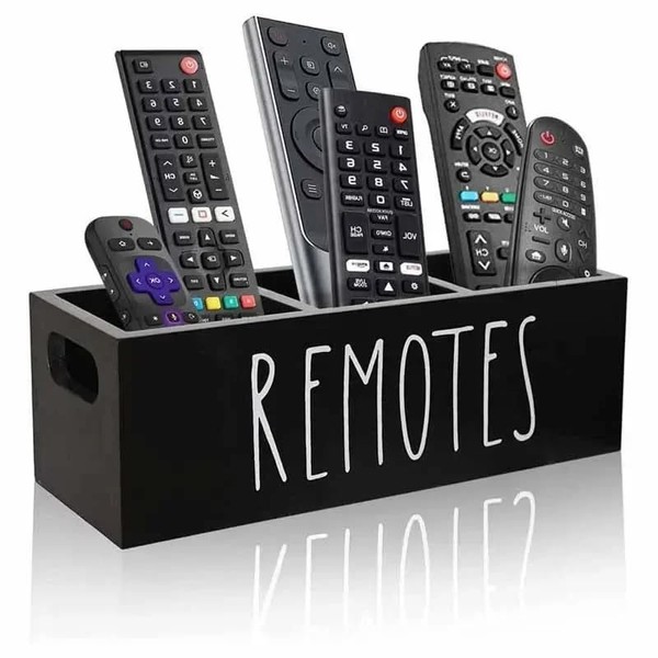 Jomeis Wooden Remote Control Holder | Table Caddy Living Room