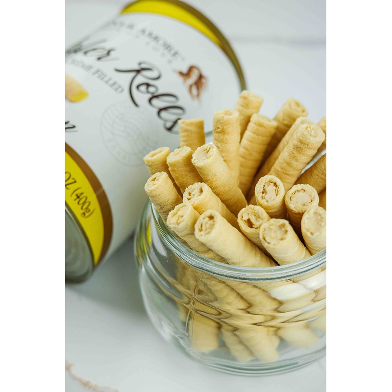 Cucina & Amore Crème-Filled Wafer Rolls Lemon (2 Pack)
