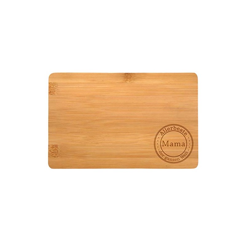 Samunshi® Wooden Board with Engraving "Allerbeste Mama" Bamboo Breakfast Board