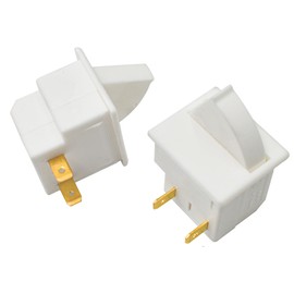 GEARLINTON Refrigerator Door Light Switch 2-Pin NC Fits GE Whirlpool, Maytag, Admiral, Amana, Kenmore, KitchenAid, Magic Chef Freezer Momentary Fridge Switch AC 250V 2A-2.5A, 2 Pack