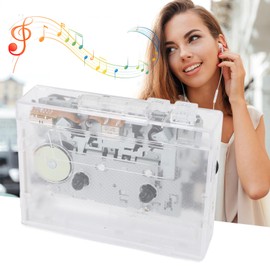 Generic Cassette Player, Transparent Cassette Tape Player Recorder with FM Radio, Headphone Jack, USB Disk to MP3 Digital Converter, Tape for Music Lover