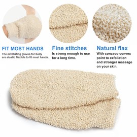 Exfoliating Gloves Exfoliating Face Body Wash Cloth Towels Set, Bath Shower Gloves Exfoliating Mitt and Dual-Textured Scrub Towels Cloth for Spa Massage Skin Shower Exfoliating Body Scrubber