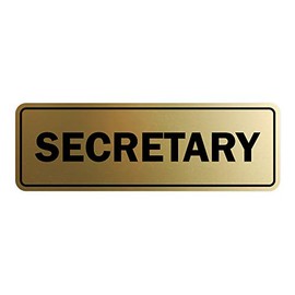 Signs ByLITA Standard Secretary Sign (Brushed Gold) - Large