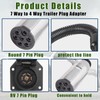 Ruibapa 7 Pin Round to 7 Pin RV Trailer Adapter,7