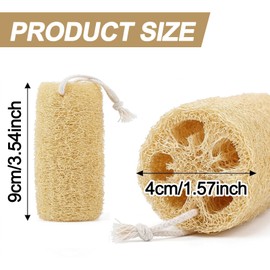 Natural Loofah Sponge, Natural Loofah Loofa for Skin Exfoliation 3Pcs