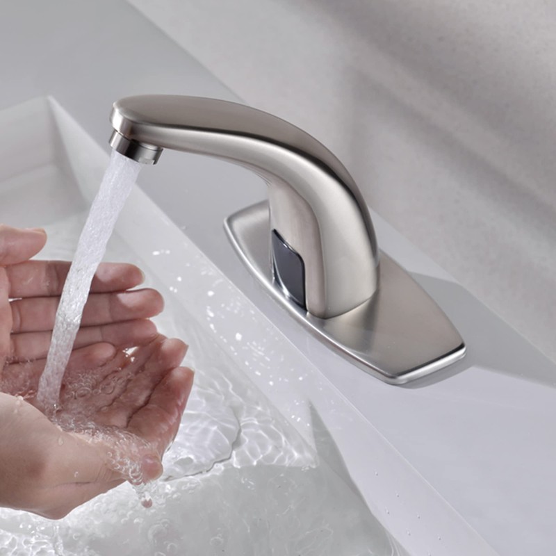 Touchless Bathroom Sink Faucet，Automatic Motion Sensor Faucets with 1 Hole