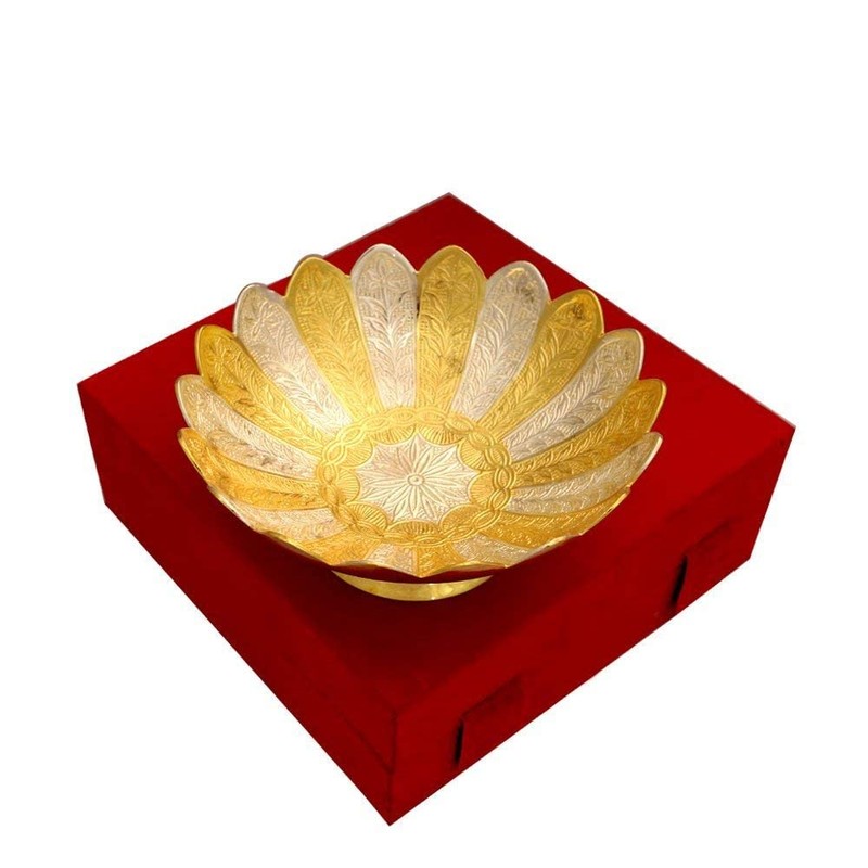 Garden Of Arts Silver Gold Plated Floral Shape Decorative Spoon