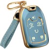 for Chevy Suburban Key Fob Cover and Leather Keychain -