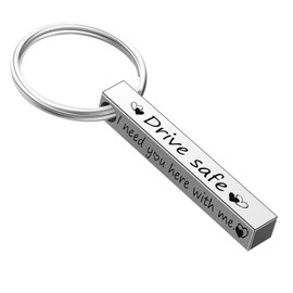 LKBVUG “I need you here with me” Drive Safe Keychain for Him Special Valentine Day Gifts for Men Husband Boyfriend Christmas Anniversary Sweetest Day Distance Valentine Presents Decorations