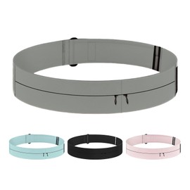 Unisex Running Belt with Water Bottle Women Men Runner Waist Pack Phone Holder Bag for Marathon Jogging Sport Workout Exercise Fitness (Gray, Medium)