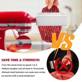 Meat Tenderizer for All Kitchen Aid Household Mixer,Meat Tenderizer Machine Attachment for Kitchen Aid Stand Mixers Accesssories (White)