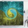 Ambesonne Spires Shower Curtain, Eastern Spiral Psychedelic Design Sunny Side