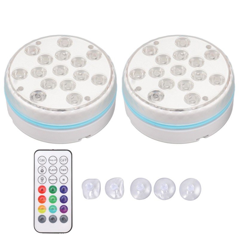 2PCS Submersible Pool Light with Remote Control Magnetic Suction Cup