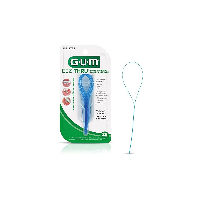Gum EEZ-Thru - Hilo dental, Multicolor, 1 paquete