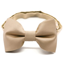 WANDM Bowtie, Bowtie, Ribbon, Men's Striped, Patterned, Solid, Solid, Grosgrain (Champagne Gold)