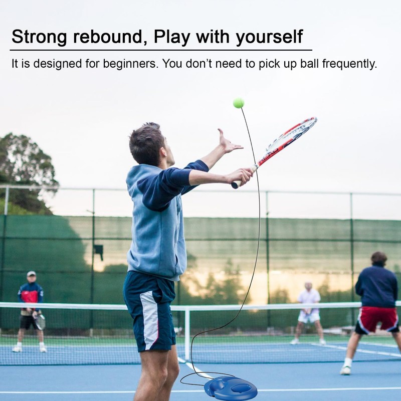 Q&F Tech Tennis Trainer Rebound Ball with String, Self-Practice Solo
