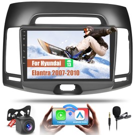 【2+64GB】Double din for Hyundai Elantra 2007-2010 Wireless Carplay Android Car Stereo 9" Touch Screen with Android Auto, Radio Dash Kit GPS Navigation WiFi Bluetooth SWC Mirror Link, Mic Backup Camera