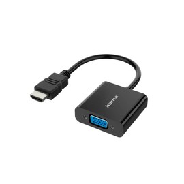 Hama HDMI to VGA Adapter Full HD 1080p (HDMI Male, VGA Female and Jack Female, Adapter for Connecting PC, Laptop, Computer with HDMI to Monitor, TV or Projector with VGA Port, Converter)