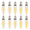 10Pcs E12 Long Filament Light Bulbs 3W AC110V Chandelier Ceiling