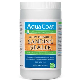 Aqua Coat X-119 Water-Based Sanding Sealer - Fast-Drying, High-Build Sealer for Woodworking Projects - Ideal for Furniture, Cabinets, and Millwork - Quart