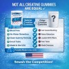 Creatine Gummies 120 Count 3 Flavors Watermelon Strawberry Blue Raspberry