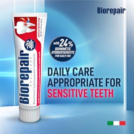BIOREPAIR Gentle Protection- 24% Hydroxyapatite Toothpaste for Sensitive Teeth, Daily Use, Fluoride Free Toothpaste, Helps Prevents Plaque Build-Up & 