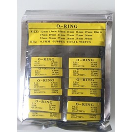 OTOOLWORLD O-Rings Watch Back Gaskets Kit - Black Rubber - 19 Sizes (12-30mm) - 950pcs