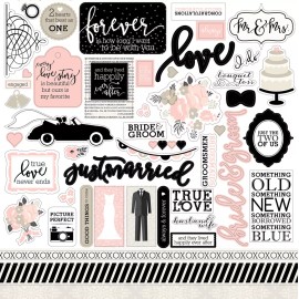 Echo Park WEDDING BLISS 12x12 Element Stickers Echo Park Bride Groom Scrapbook Cardmaking