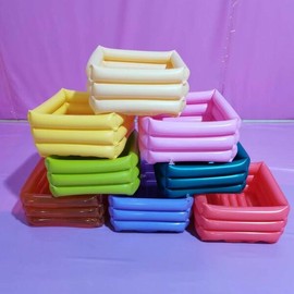 풍선 친환경 PVC 발 스파 마사지 욕조 내구성 비닐 접이식 휴대용 여행 튜브 분지 Eco-Friendly PVC Foot Spa Massage Tub Durable Vinyl Foldable Portable Travel Tube [01 32x32x18cm]