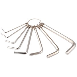 KATUR Allen Wrench Hex Key Set, 8PCS Metric Convenient Key Ring Hex Key Set for Repairs 1.5/2/2.5/3/3.5/4/5/6mm (Silver)