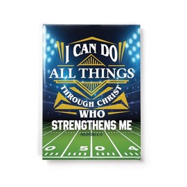 Christian Magnets for Refrigerator - Football - Phil 4:13, 2.5” x 3.5” Inspirational Bible Verse Magnets for Kitchen, Small Decorative Scripture Magnets for Fridge as Bible Verse Gifts