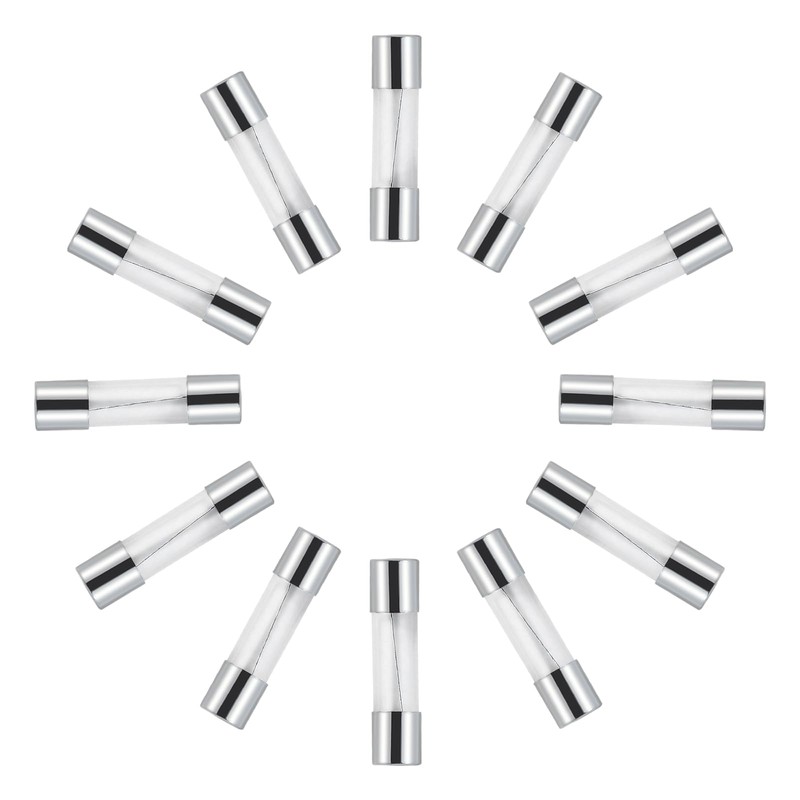 DIANN 100pcs Fast-Blow Glass Fuses Assortment Kit 10 Values 5x20mm
