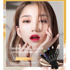 VolksRose 8 Colors Eyeshadow Shimmer Stick, Highlighter Eye Shadow Stick Set, Colorful Eyeshadow Pencil Crayon Creamy, Waterproof Pearly Sparkle Glitter Cream Stick Pen EyeLiner Makeup for Women