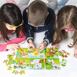 JAYLEN Rompecabezas de Animales Rompecabezas de 9 Piezas Juego de Juguetes educativos de Aprendizaje Preescolar Rompecabezas de Animales ¡No Apto para niños Menores de 6 años! (Animales 2)