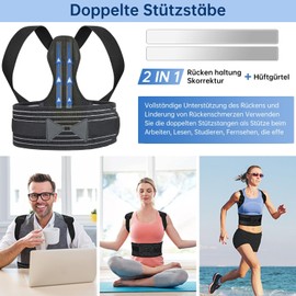 Back Straightener, Posture Corrector Back for Men and Women, Straight Back Straightener, Posture Corrector Men, Adjustable Shoulder Strap, Posture Corrector, Back Support, Back Support Belt (45'-51')