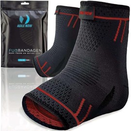 AGILE NOW® Ankle Brace Set of 2 Stabilises the Ankles & Protects Joints - Ankle Support for Men & Women - Non-Slip & Breathable Foot Support - Fits in Any Shoe (XL, Red)