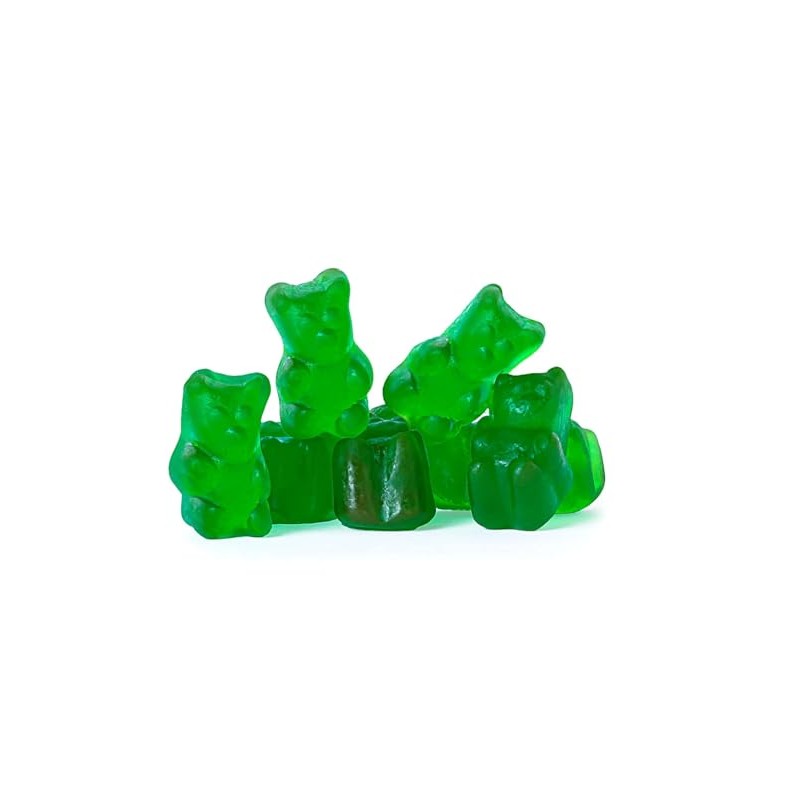Bayside Candy Individual Colored Gummy Bear Collection (1LB, Green Apple)
