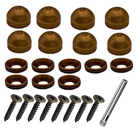 8Pcs Pure Brass Decorative Screw with Caps used as Mirror Screw,Metal Wall Art Decor,Upholstery Tacks,Thumb Tacks for Wall Hangings,Fast Cap,Wood Handcrafted,Fasteners Hardware (3/8",9mm retro brass)
