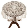 Gracebuy Beige 35 Inch Round HANDMADE Cotton Crochet Lace Placemat
