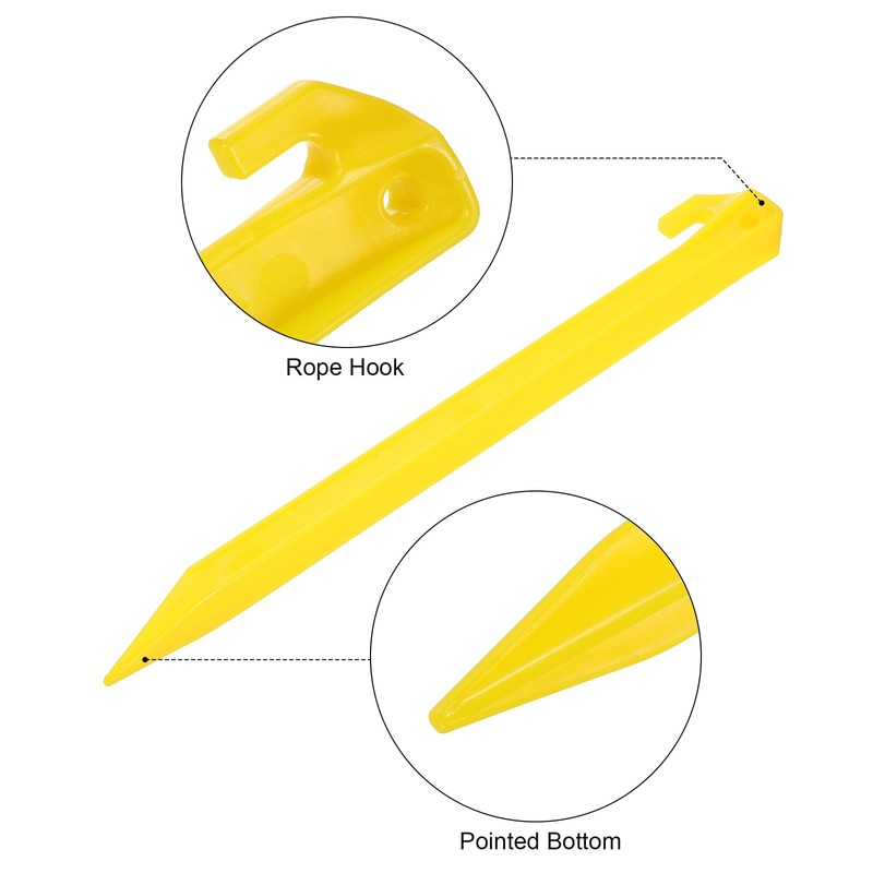sourcing map Tent Stakes Plastic 30cm/12 Inch Lightweight Ground Pegs