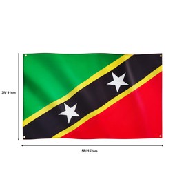 Runesol Saint Kitts and Nevis Flag 3x5ft 4 Grommets One in Each Corner Caribbean Flag Saint Christopher National Flag Olympics 2024 Premium Flags Indoor Outdoor Vibrant Color
