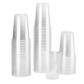 Convenient DISPOSABLES Crystal Clear PET Disposable Cups, (10 oz), 100-Pack, for Cold Beverages, Smoothies, Iced Coffee, Parties, BBQ's