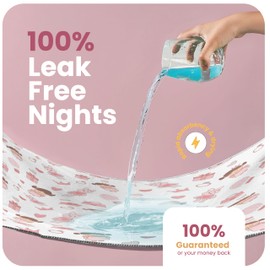 IMPROVIA® Pee Pads for Kids - Bed wetting Pads for Kids Potty Training Bed mats for Toddlers Waterproof Reuseable Washable Absorbent, Non Slip - Doll Design - Twin Size 34”x36 (2 Pack)