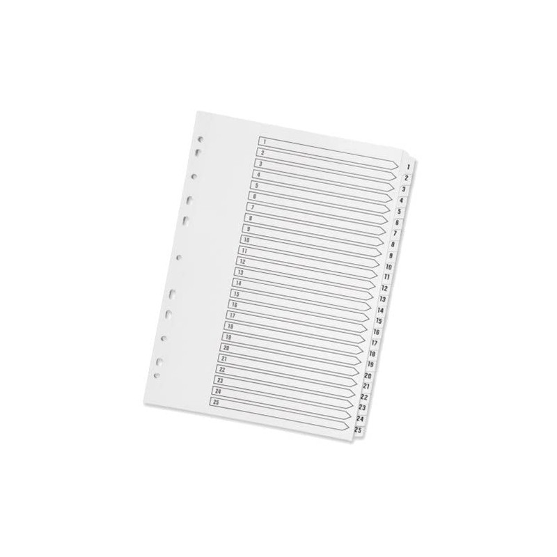 Q-Connect 1-25 Index Multi-Punched Reinforced Board Clear Tab A4 White