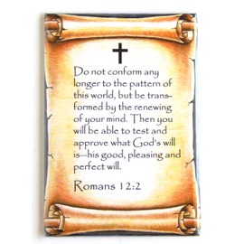 Romans 12:2 Bible Verse Fridge Magnet (2.5 x 3.5 inches)
